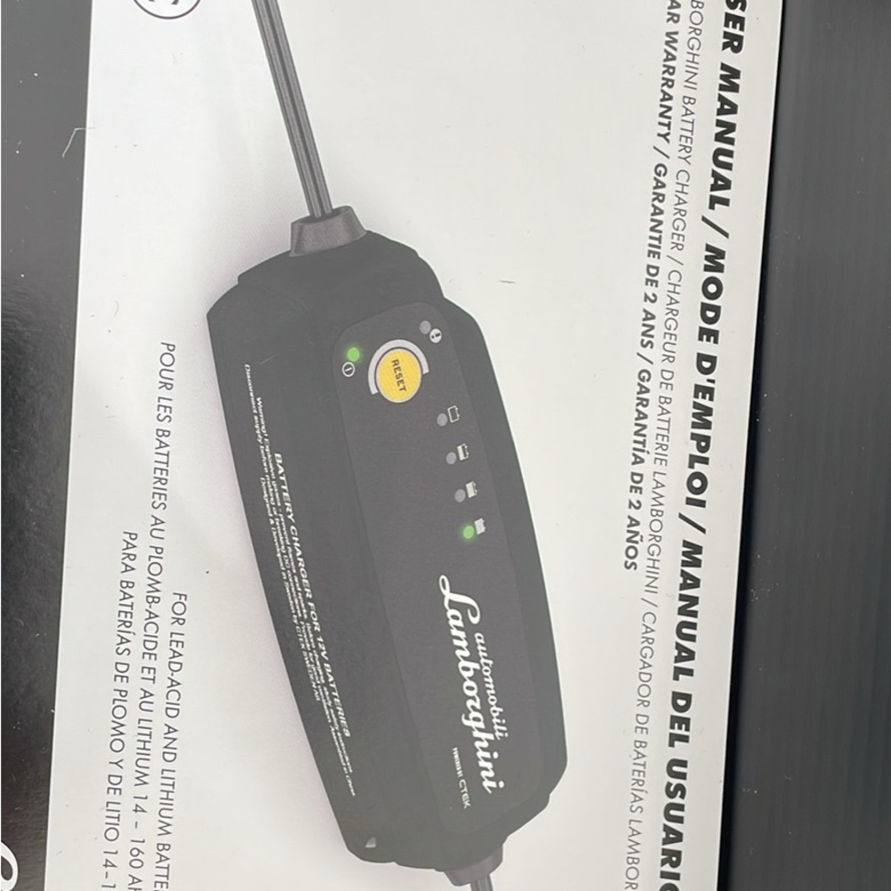 Lamborghini Black Battery Charger with Yellow Accents